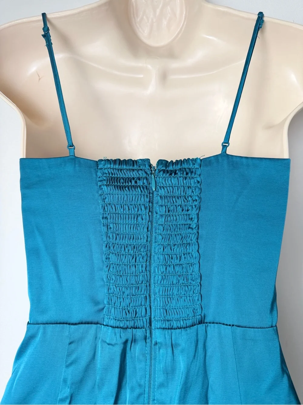 Abercrombie & Fitch Camille High Slit Maxi A-Line Dress Teal Women's Size XS/S
